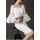 Women Slim Waist Flare Sleeve Dress